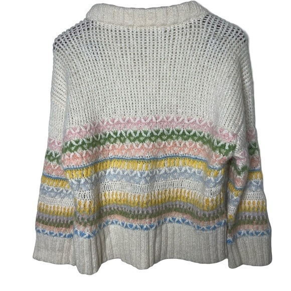 Coach Pastel Multicolor Fair Isle Pullover Sweater Size M - Picture 3 of 9